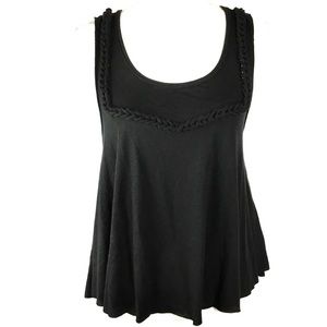Free People Top Sz S Black Tank Swing Sleeveless